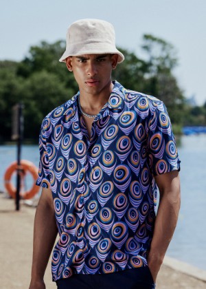 Ben Sherman B by Ben Sherman Psychedelic Print シャツ 紫 | 170658-VWT