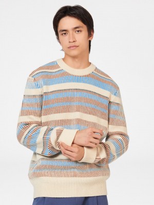 Ben Sherman B by Ben Sherman Stripe ニットウェア 白 | 849326-JXA