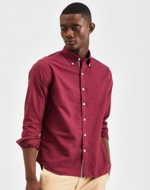 Ben Sherman Beatnik Oxford Garment Dye シャツ ボルドー | 297845-XRN