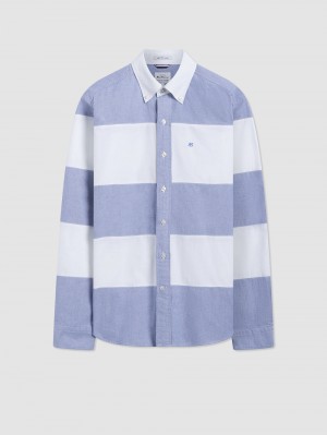 Ben Sherman Brighton Oxford Organic Garment Dye Rugby シャツ ネイビー | 207591-EJO