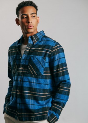 Ben Sherman Brushed Ivy Check シャツ 青 | 213498-NIT