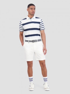 Ben Sherman Mixed Mod Stripes Tech Jersey Sports Fit ポロシャツ 青 | 235961-IWJ