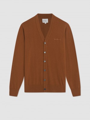 Ben Sherman Signature Merino Cardigan ニットウェア ブラウン | 385602-GDT