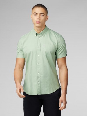 Ben Sherman Signature Short Sleeve Oxford シャツ 緑 | 179203-RNZ