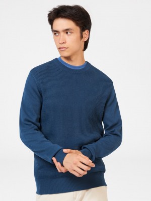 Ben Sherman Textured Crewneck ニットウェア インディゴブルー | 914073-EYG