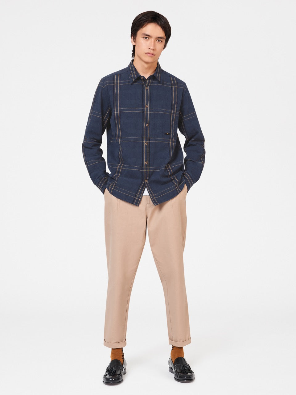 Ben Sherman B by Ben Sherman Indigo Check シャツ インディゴブルー | 876903-VXB