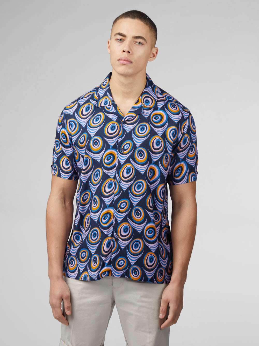 Ben Sherman B by Ben Sherman Psychedelic Print シャツ 紫 | 710426-BMS