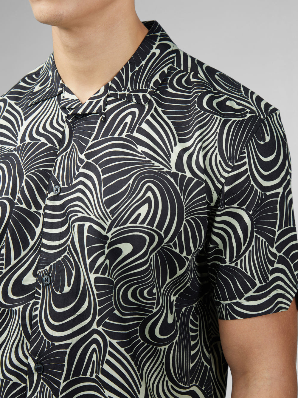 Ben Sherman B by Ben Sherman Psychedelic Swirl Print シャツ Mint | 357269-EZI