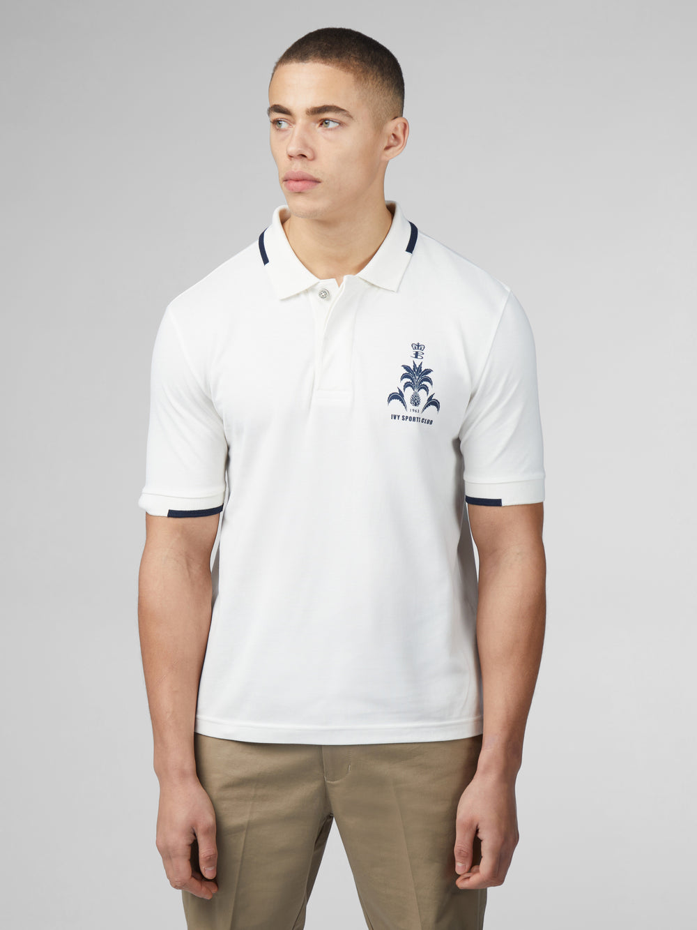 Ben Sherman B by Ben Sherman Sports Club Embroidered ポロシャツ 白 | 014962-WKY