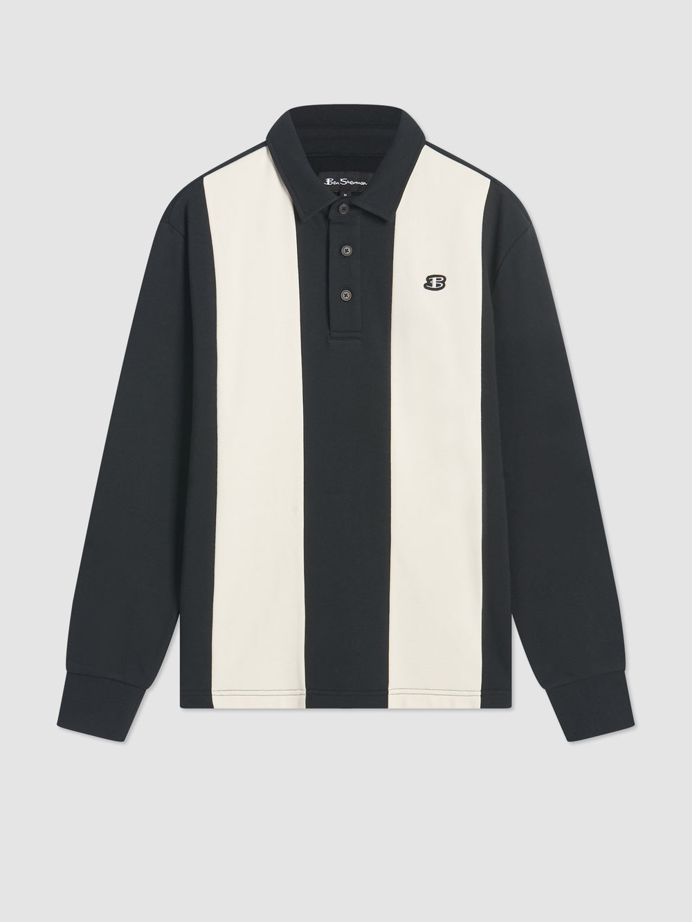 Ben Sherman B by Ben Sherman Stripe Rugby ポロシャツ 黒 | 031894-NZQ