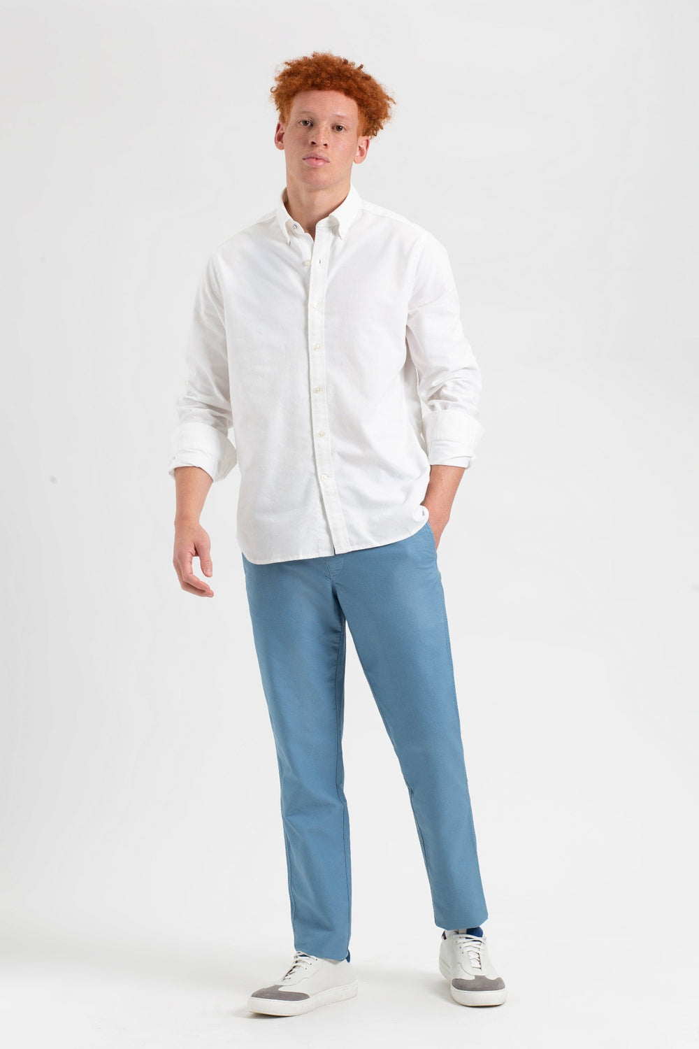 Ben Sherman Beatnik Oxford Slim Taper Garment Dye Chino パンツ 青 | 531794-ZQF