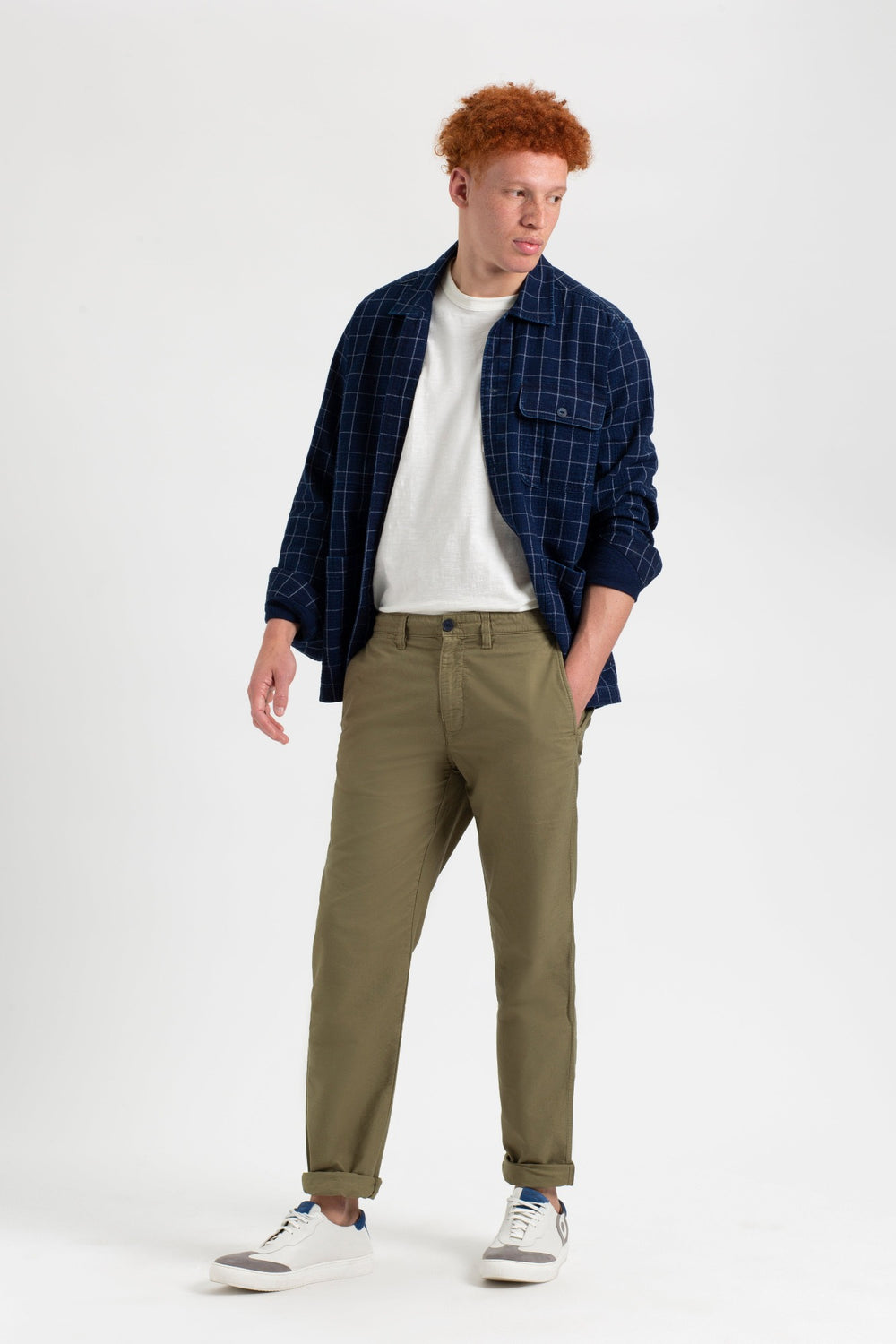 Ben Sherman Beatnik Oxford Slim Taper Garment Dye Chino パンツ ライトオリーブ | 326548-XRW