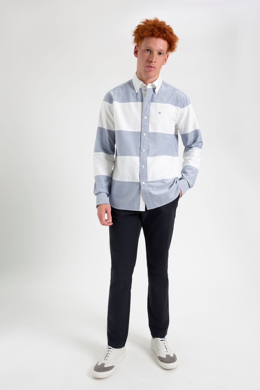 Ben Sherman Brighton Oxford Organic Garment Dye Rugby シャツ ネイビー | 207591-EJO