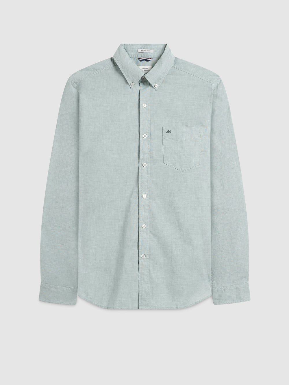 Ben Sherman Brighton Oxford Organic Green シャツ 緑 | 693418-IZU