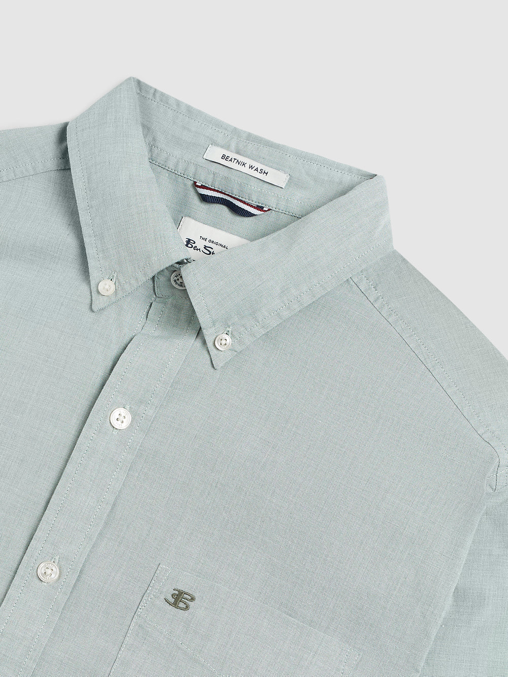 Ben Sherman Brighton Oxford Organic Green シャツ 緑 | 693418-IZU