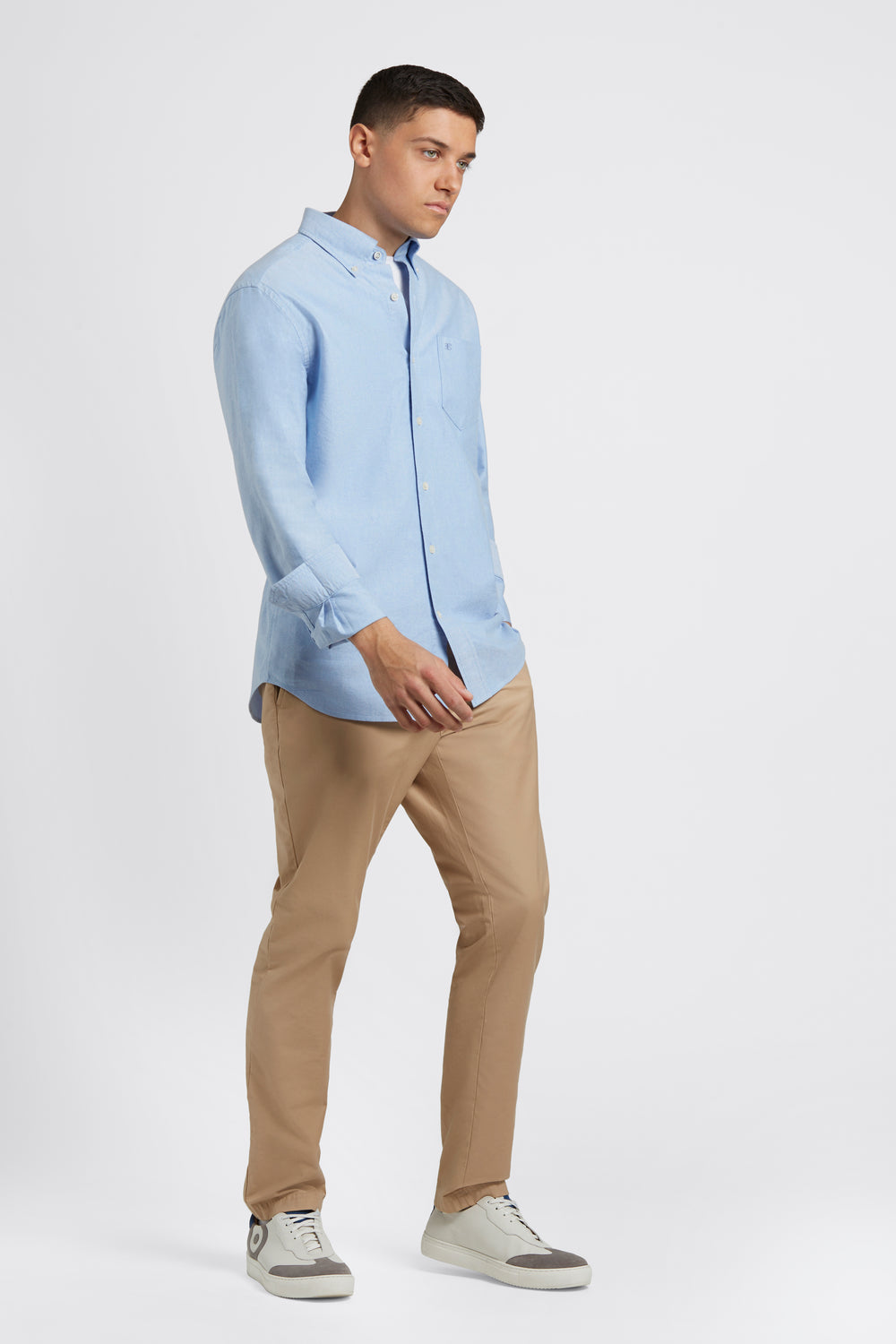 Ben Sherman Brighton Oxford Organic シャツ 青 | 047859-ZTE