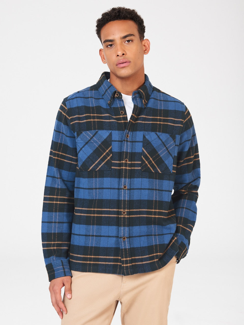 Ben Sherman Brushed Ivy Check シャツ 青 | 213498-NIT