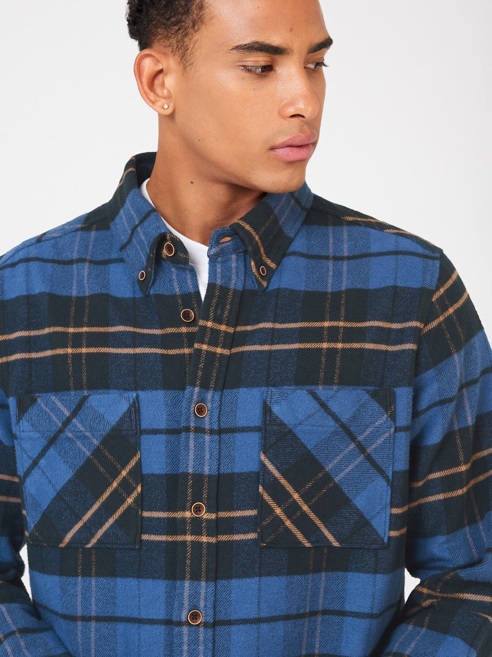 Ben Sherman Brushed Ivy Check シャツ 青 | 213498-NIT