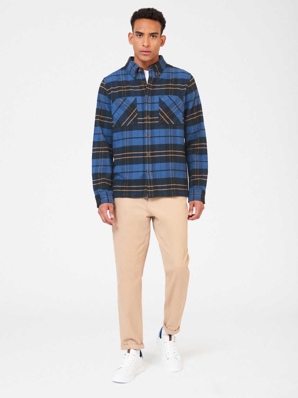 Ben Sherman Brushed Ivy Check シャツ 青 | 213498-NIT