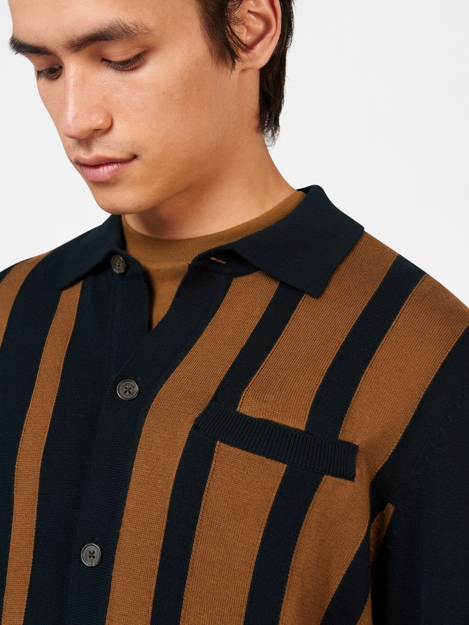 Ben Sherman Button Down Black Mod ポロネックセーター 黒 | 270564-NRO