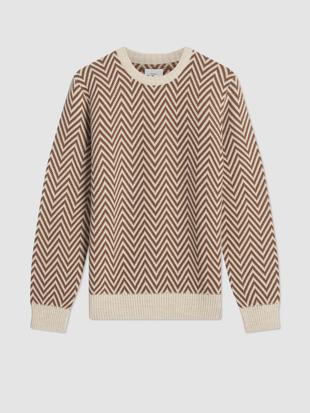 Ben Sherman Chevron Jacquard Crewneck ニットウェア 白 | 976801-QEG