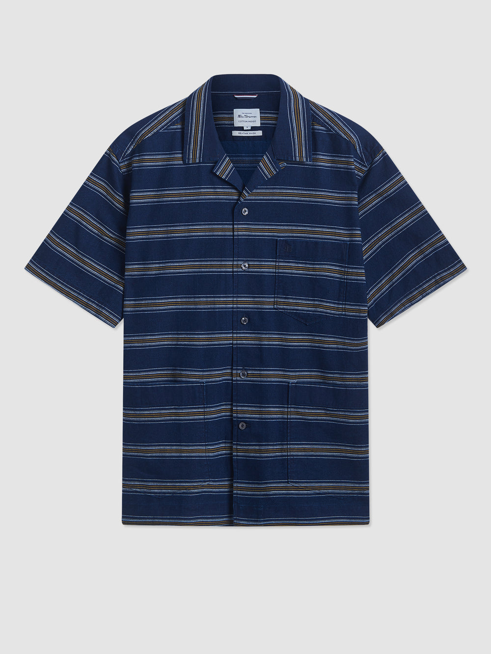 Ben Sherman Dalston Blues Lightweight Stripe シャツ インディゴブルー | 901523-YIR