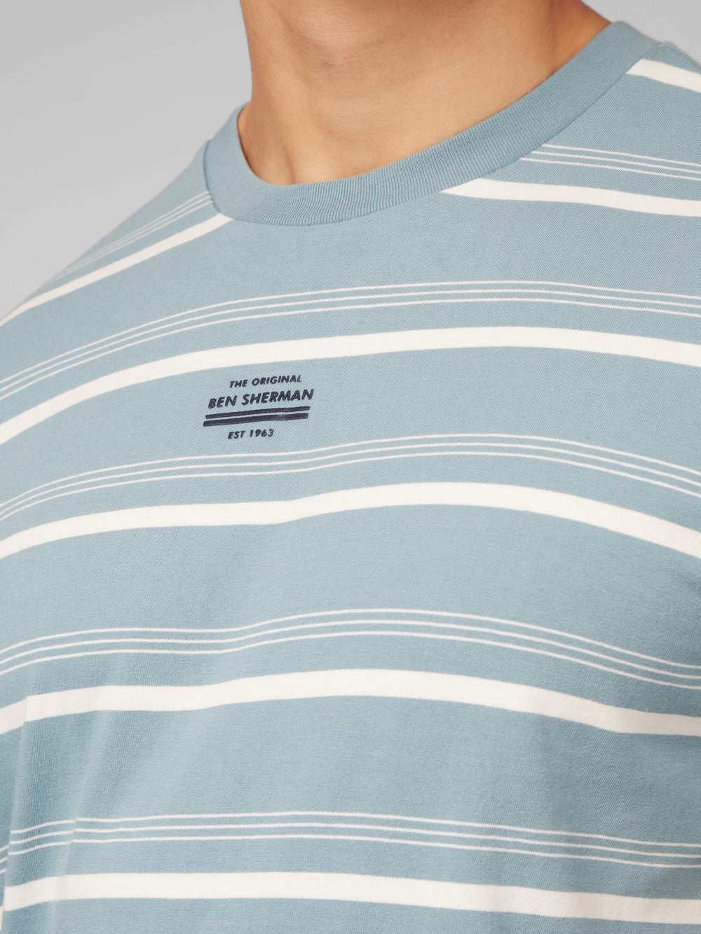 Ben Sherman Fine Stripe Tシャツ 青 | 754193-OFI