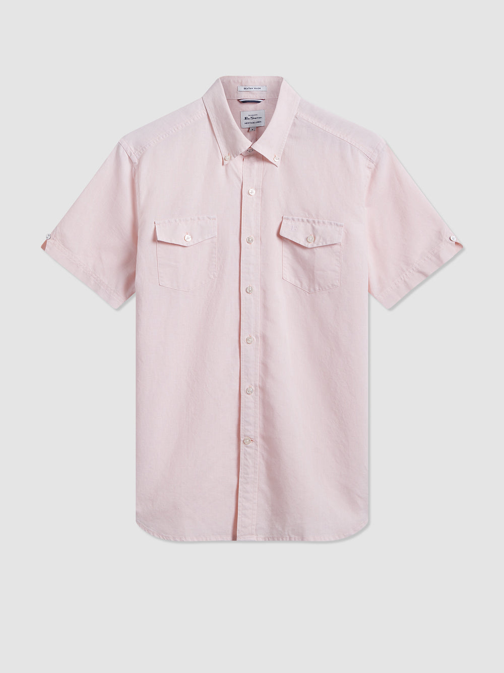 Ben Sherman Garment Dye Linen シャツ ライトピンク | 089621-FTK