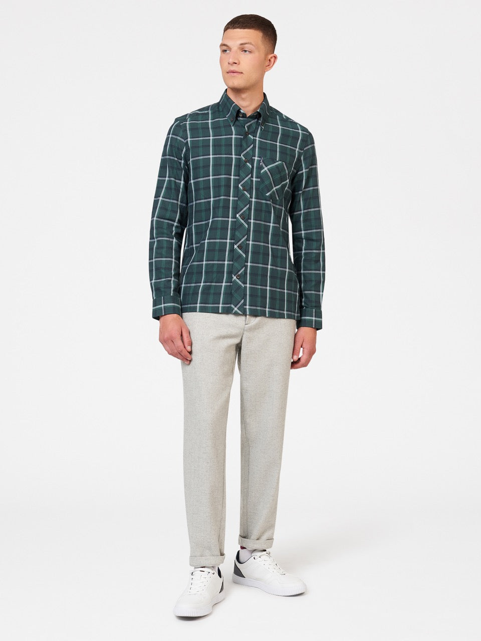 Ben Sherman Grid Check シャツ 緑 | 123896-FXG