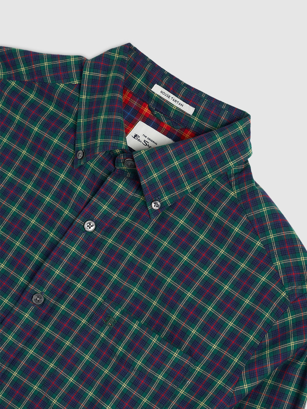 Ben Sherman House Tartan Twill シャツ 緑 | 651408-JAR