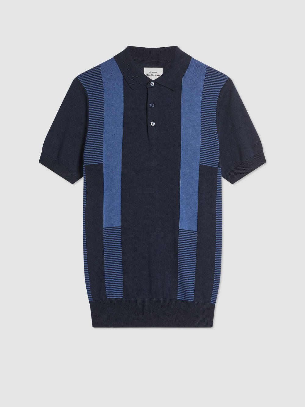 Ben Sherman Intarsia Stripe ポロネックセーター ネイビー | 189704-VZD