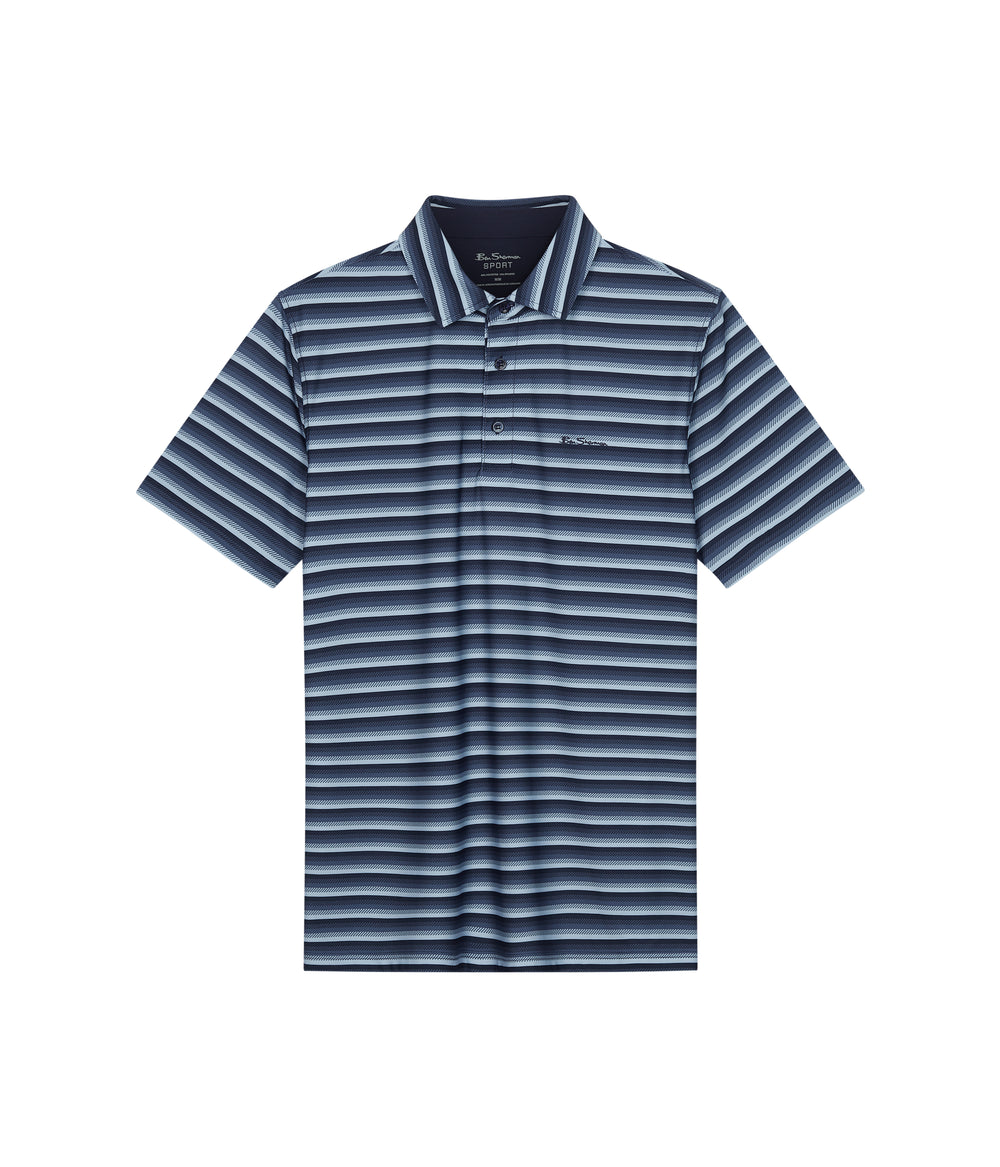 Ben Sherman Multi Stripe Tech Jersey Sports Fit ポロシャツ ネイビー | 563172-LKH