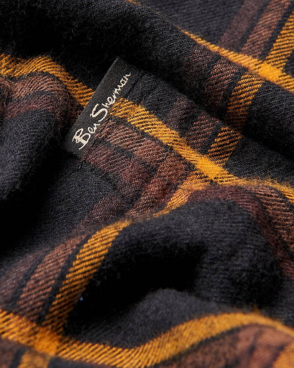 Ben Sherman Oversized Brushed Check シャツ 黒 | 934216-FDK