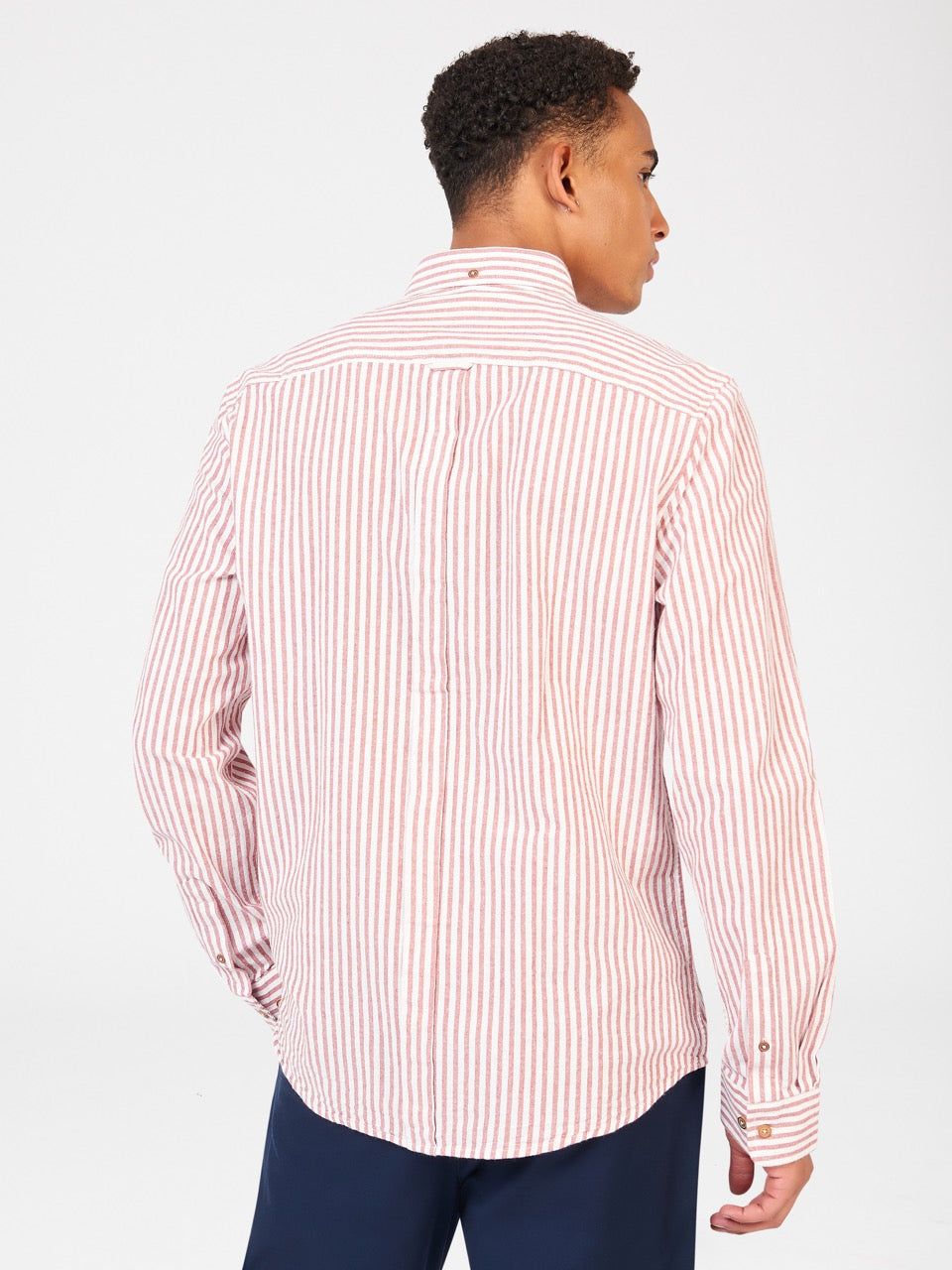 Ben Sherman Recycled Cotton Oxford Stripe シャツ オレンジ | 167405-WZX