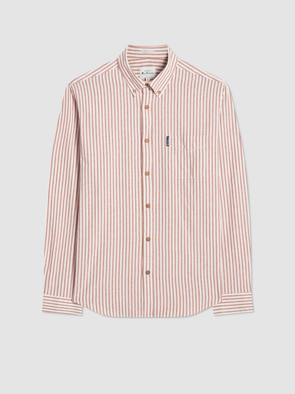 Ben Sherman Recycled Cotton Oxford Stripe シャツ オレンジ | 167405-WZX