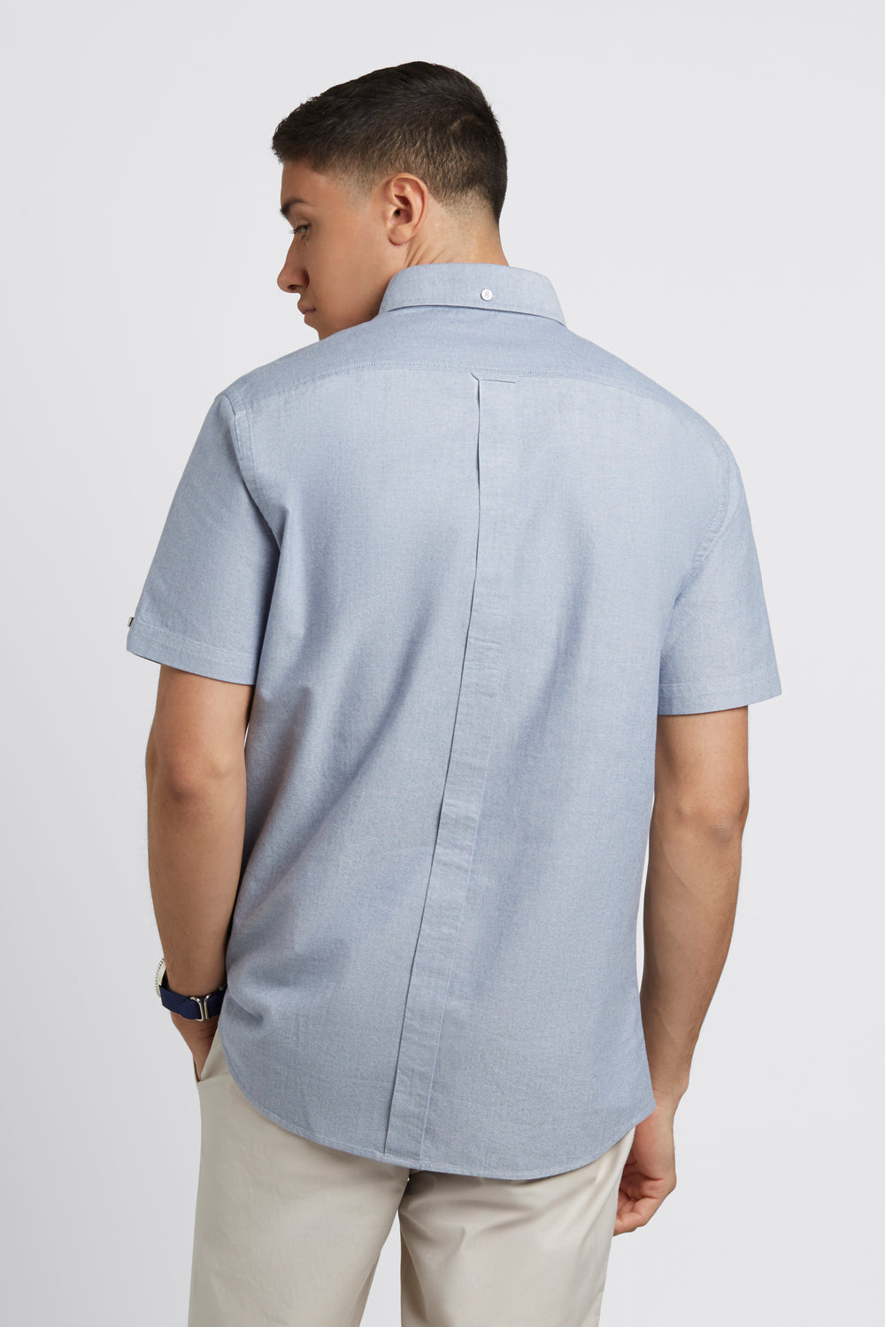 Ben Sherman Short Sleeve Brighton Oxford Organic シャツ ネイビー | 417389-SPY