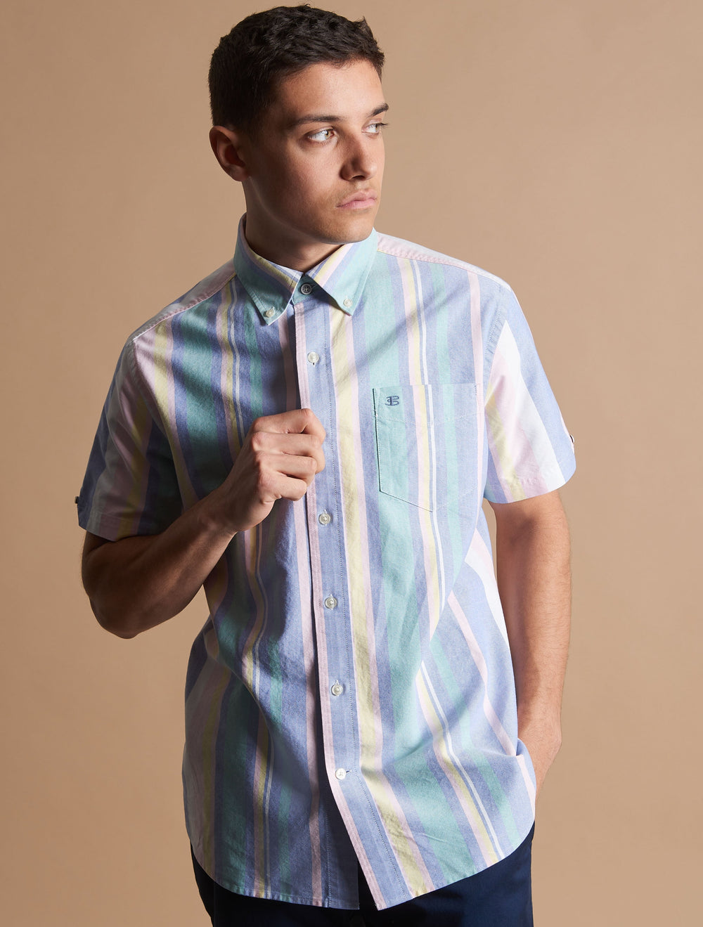 Ben Sherman Short Sleeve Brighton Oxford Organic Stripe シャツ カラー | 605917-WSY