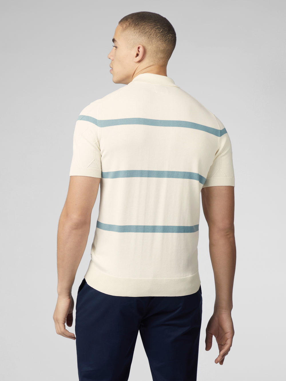 Ben Sherman Signature Argyle Stripe Polo ニットウェア 白 | 675801-YWM