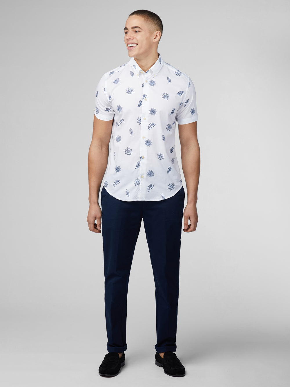 Ben Sherman Signature Floral シャツ 白 | 986475-OVX