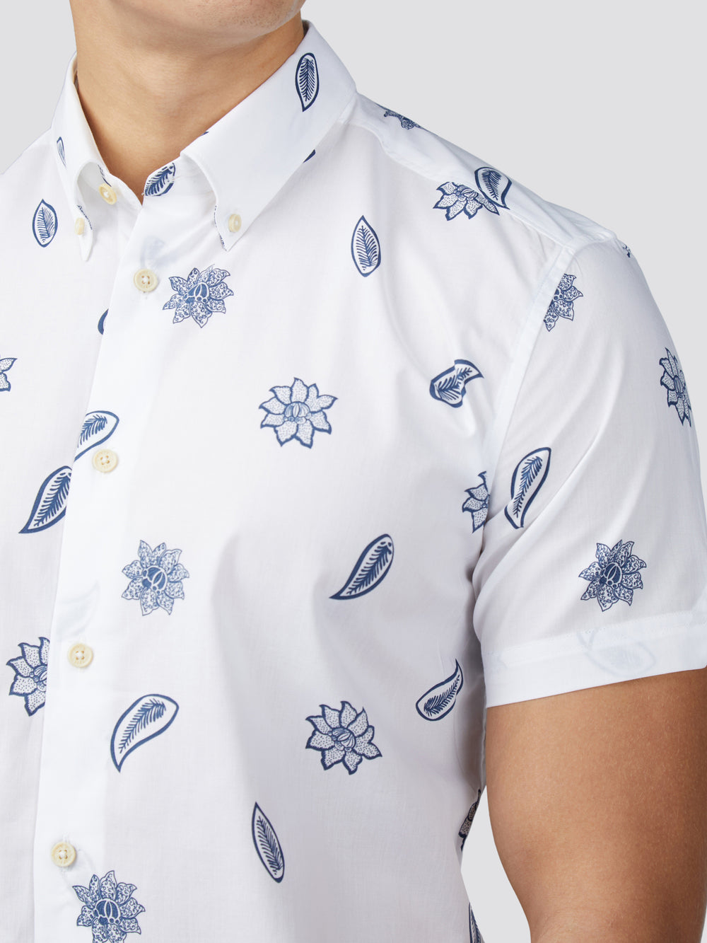 Ben Sherman Signature Floral シャツ 白 | 986475-OVX