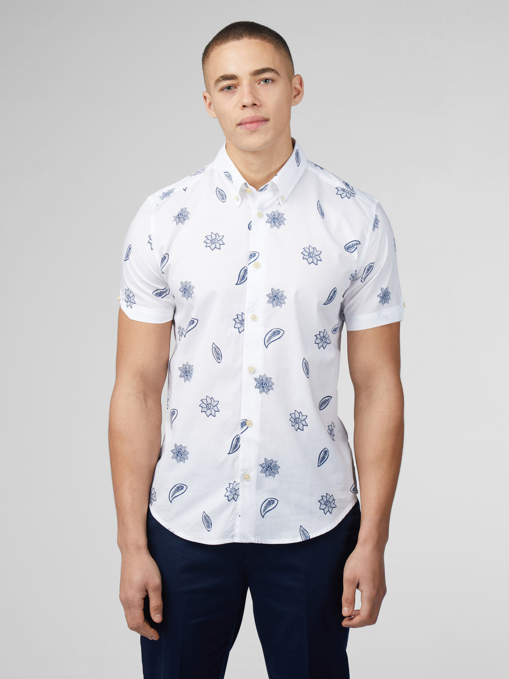 Ben Sherman Signature Floral シャツ 白 | 986475-OVX