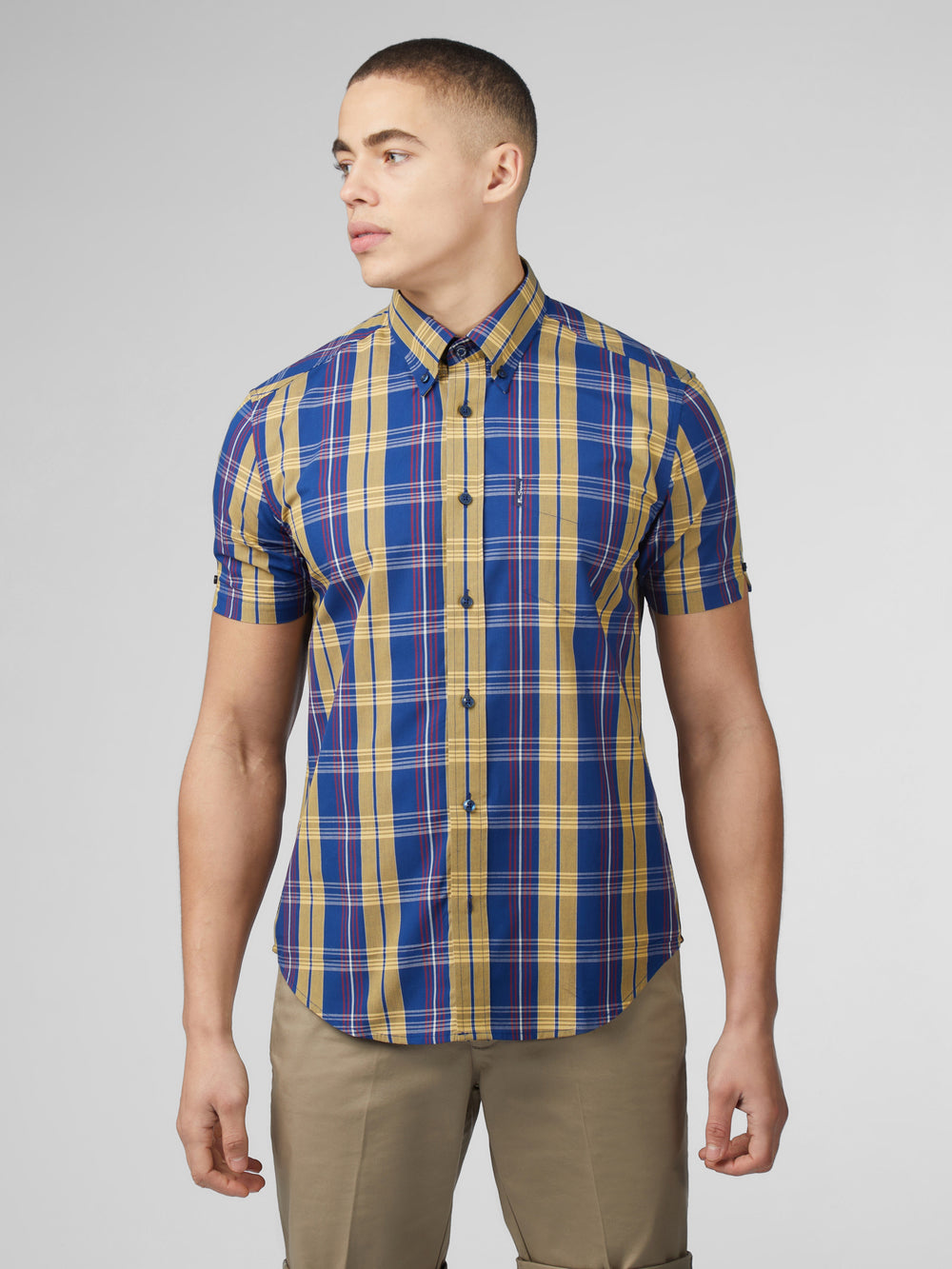 Ben Sherman Signature Irregular Check シャツ 青 | 146823-YMT