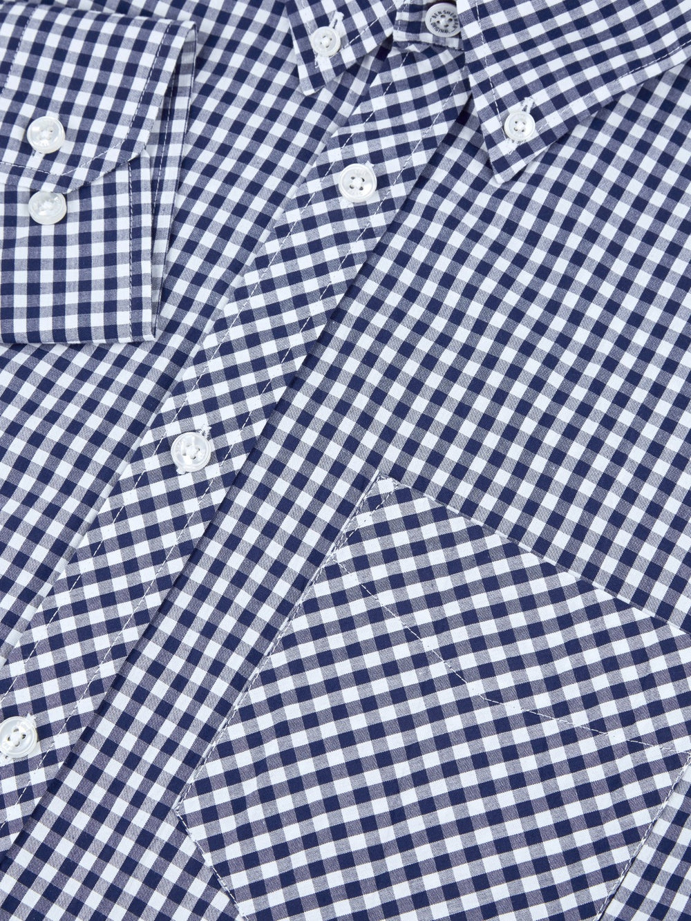 Ben Sherman Signature Long-Sleeve Gingham シャツ 暗青 | 709815-TDR