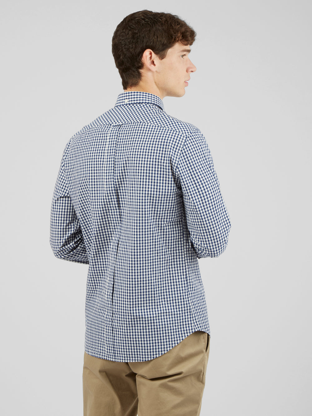 Ben Sherman Signature Long-Sleeve Gingham シャツ 暗青 | 709815-TDR