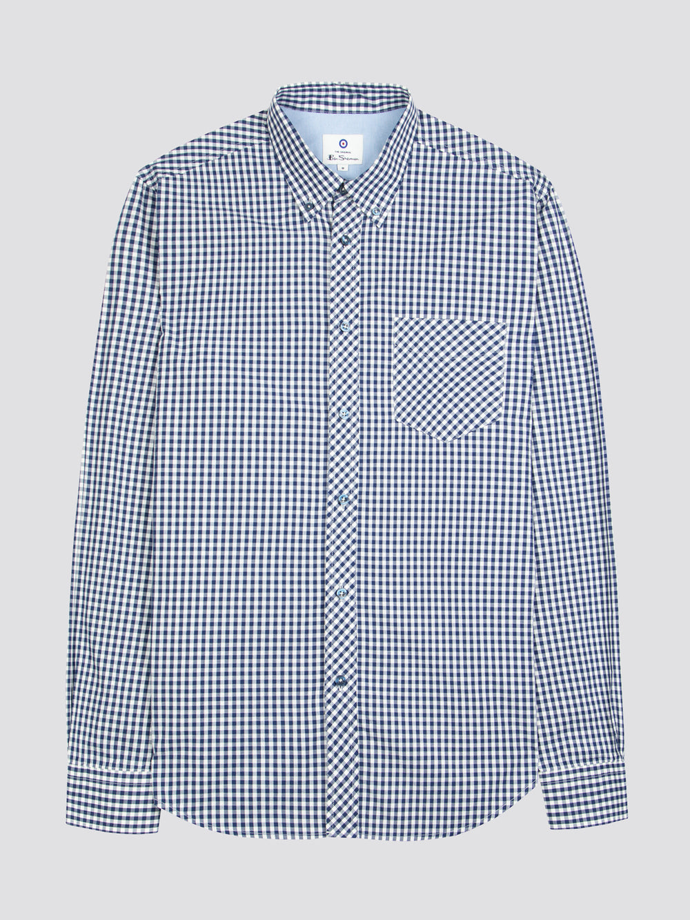 Ben Sherman Signature Long-Sleeve Gingham シャツ 暗青 | 709815-TDR