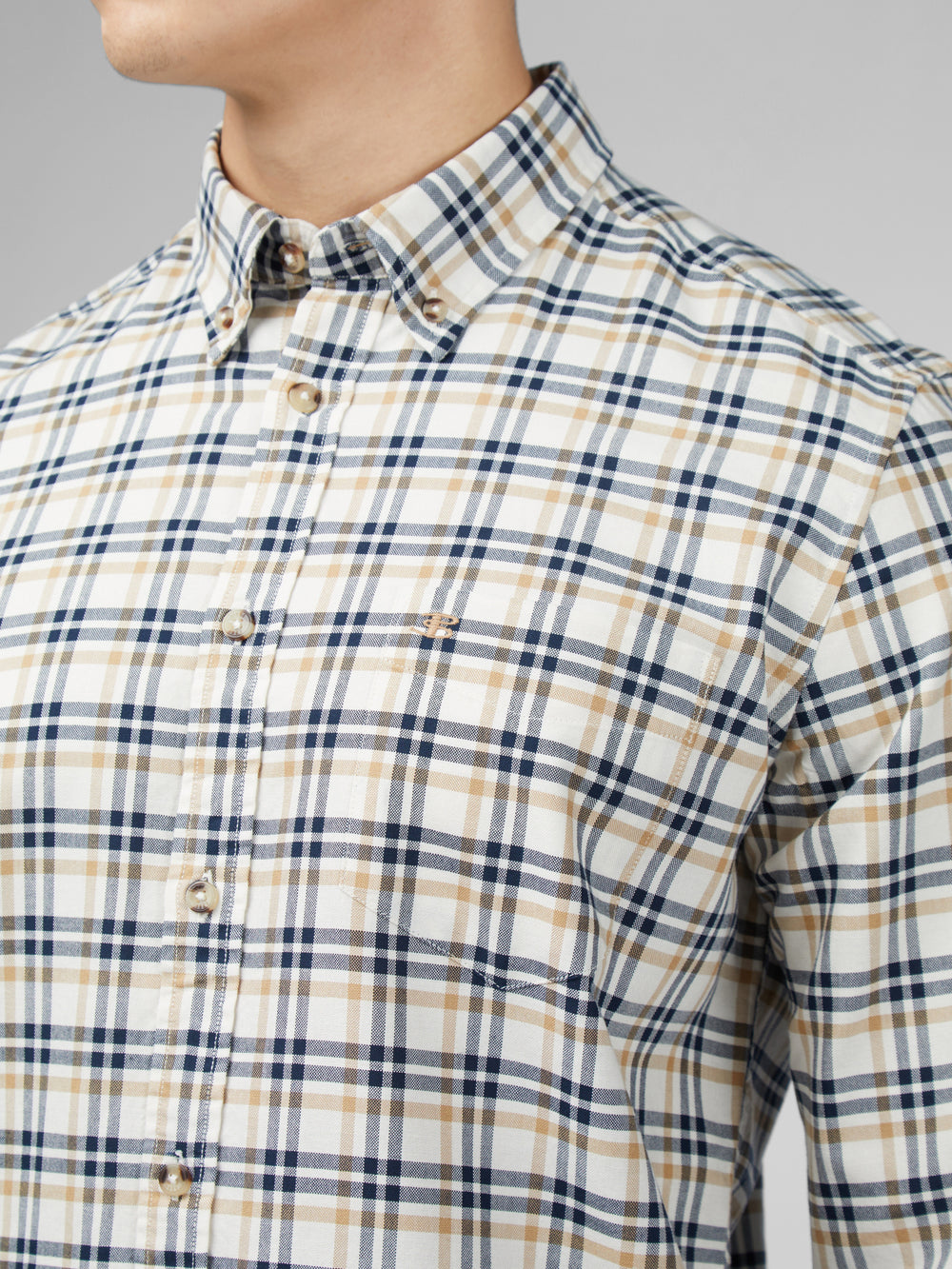 Ben Sherman Signature Oxford Check シャツ 白 | 750869-DEX