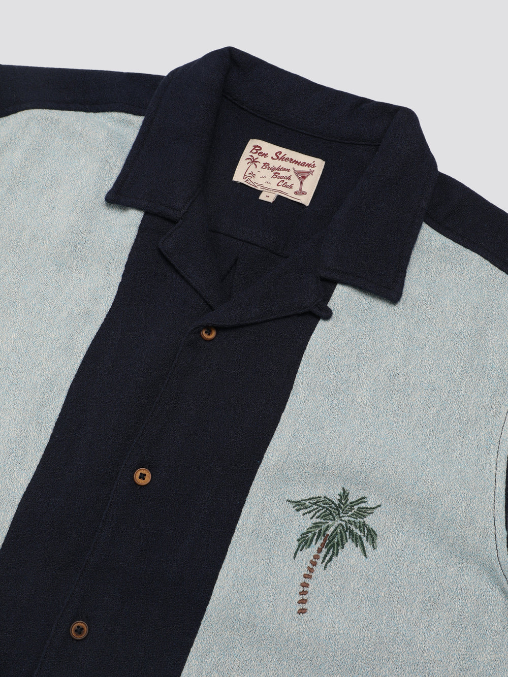 Ben Sherman Signature Recycled Boucle Resort シャツ ネイビー | 267308-FQE