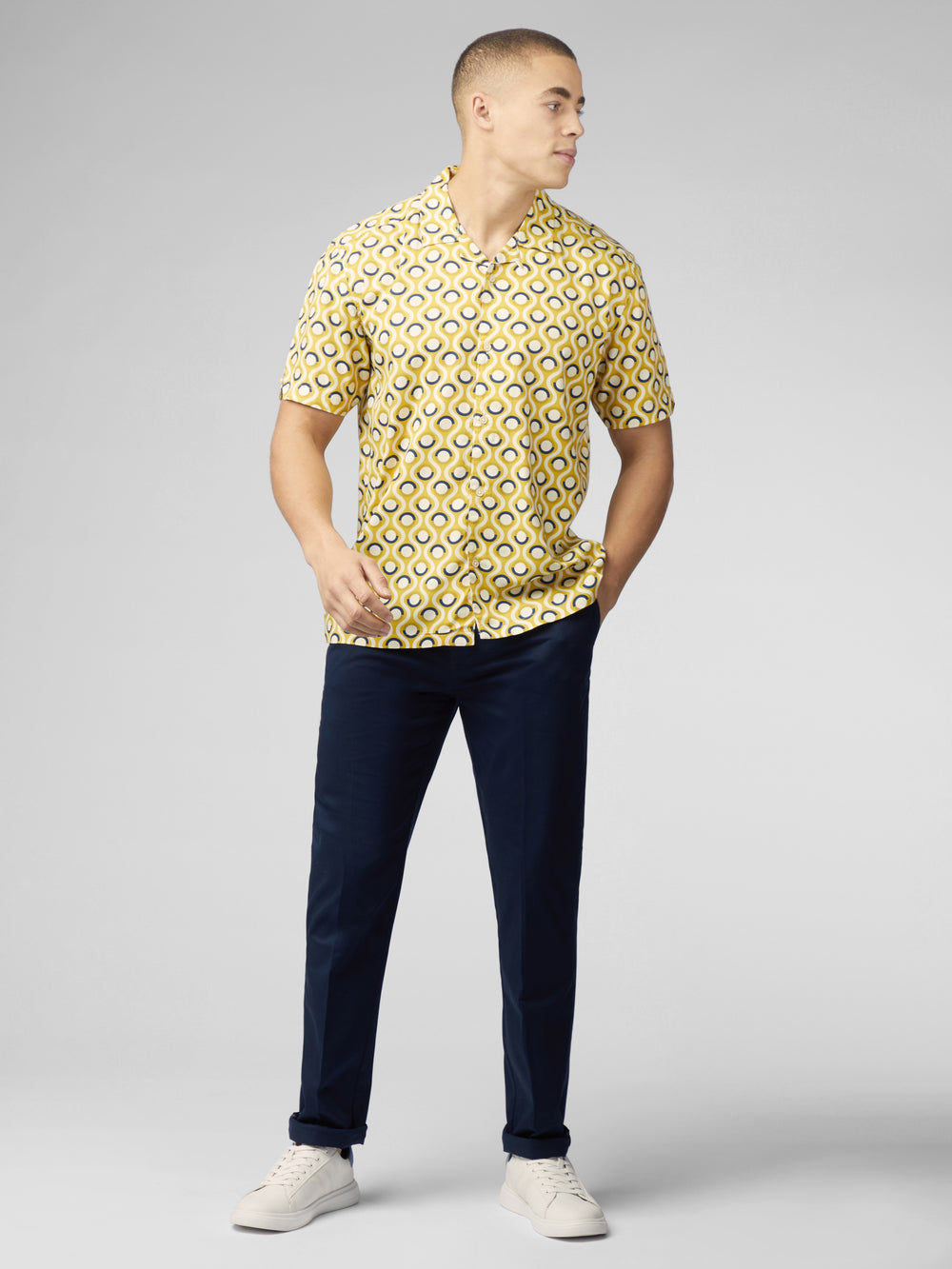 Ben Sherman Signature Retro Geo シャツ 黄色 | 159037-XJC