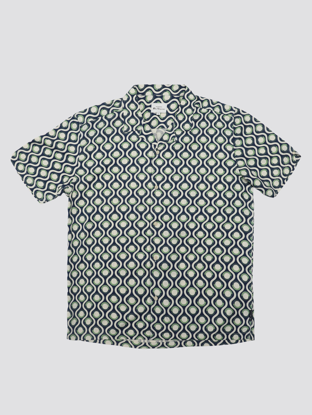 Ben Sherman Signature Retro Geo シャツ 緑 | 629145-DNX