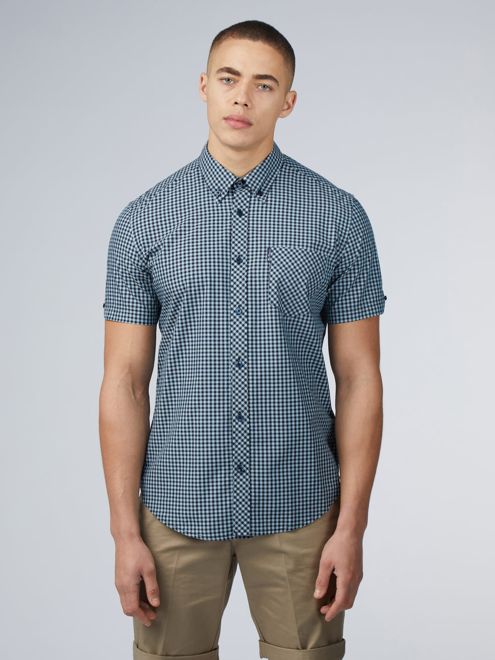 Ben Sherman Signature Short Sleeve Gingham シャツ 青 | 243659-ALS